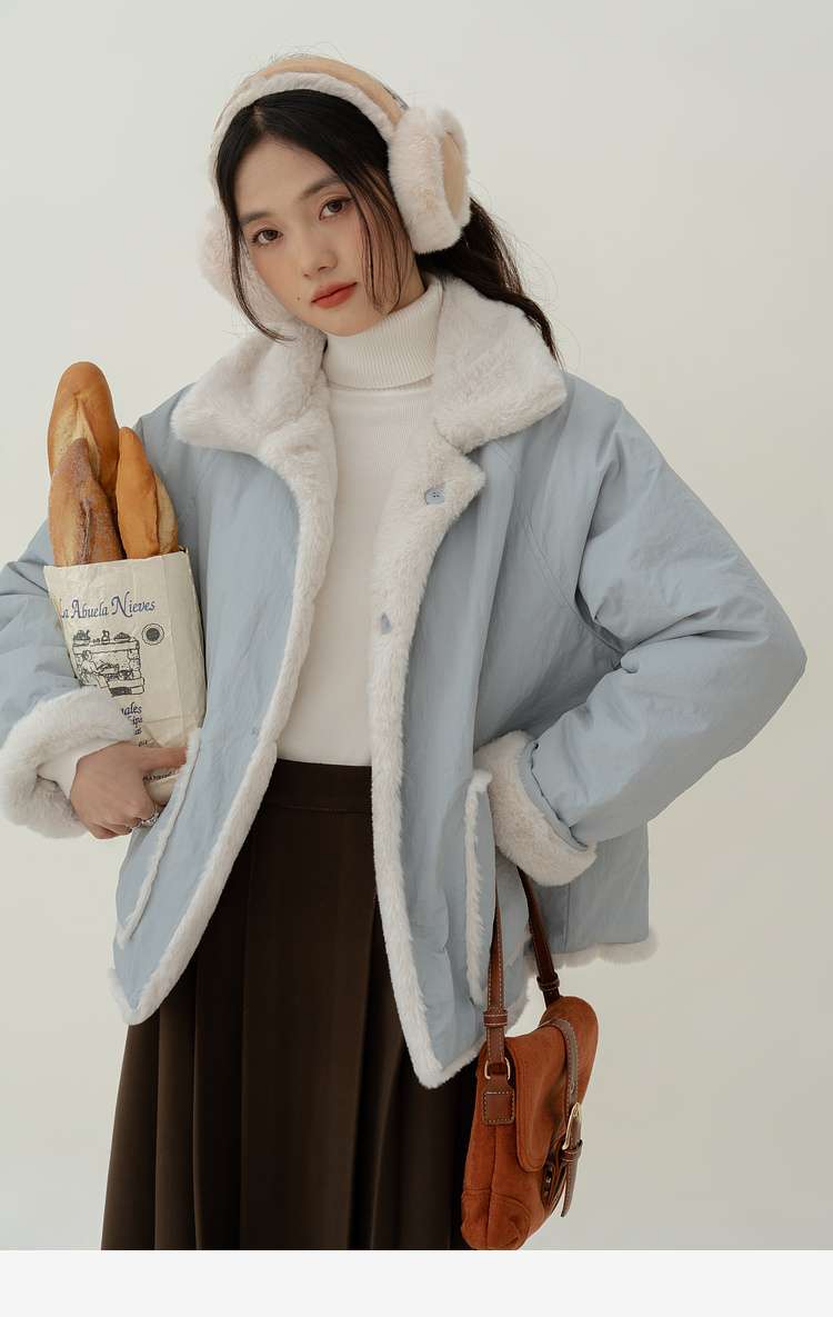リバーシブルボアジャケット｜デート服