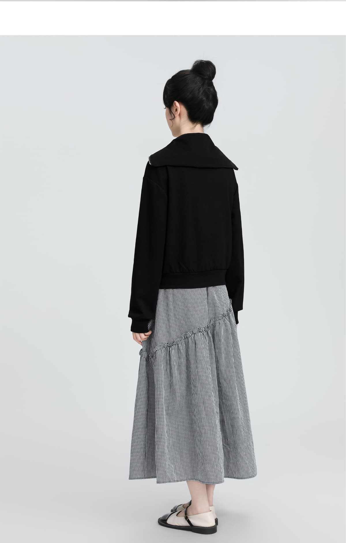 ギンガムチェックティアードスカート｜デート服