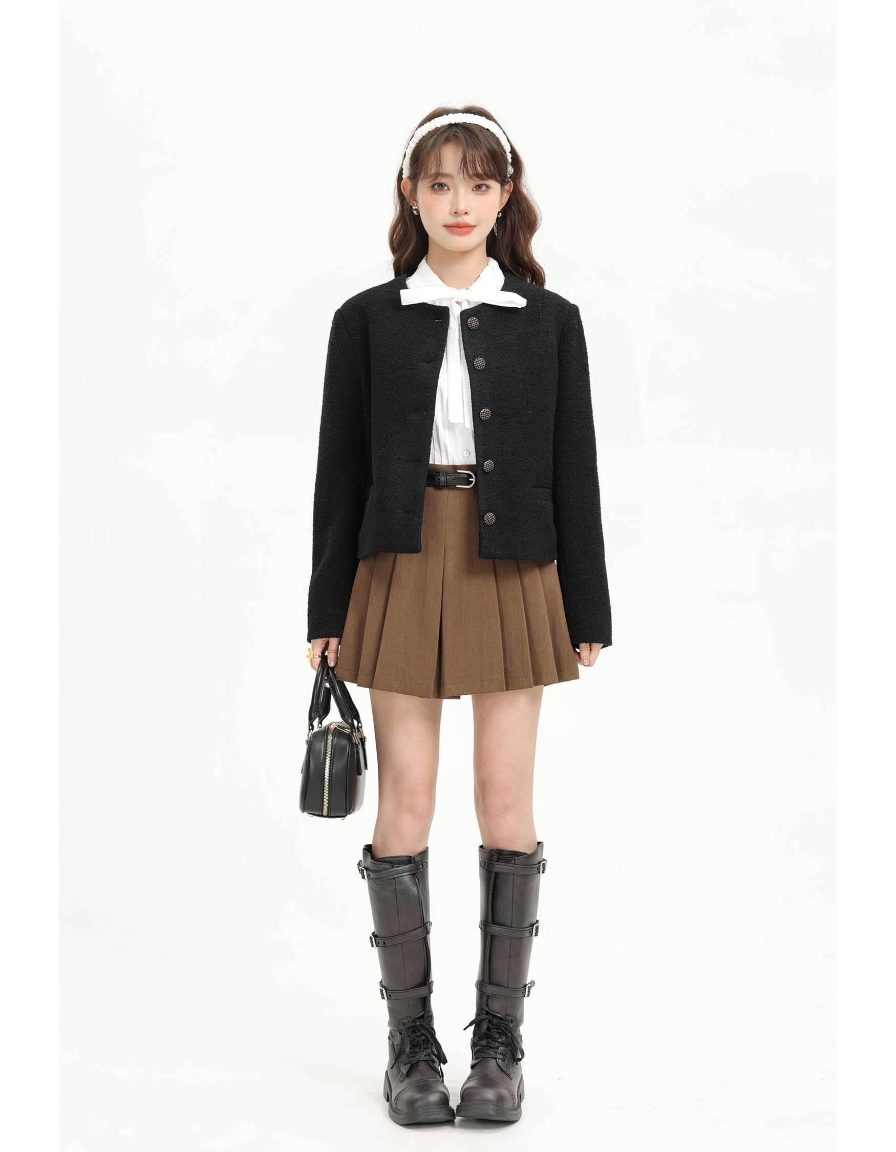 ヴィンテージボタン付きツイードジャケット｜デート服