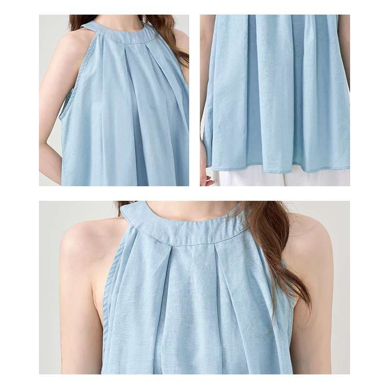 夏のリゾートプリーツトップス｜デート服