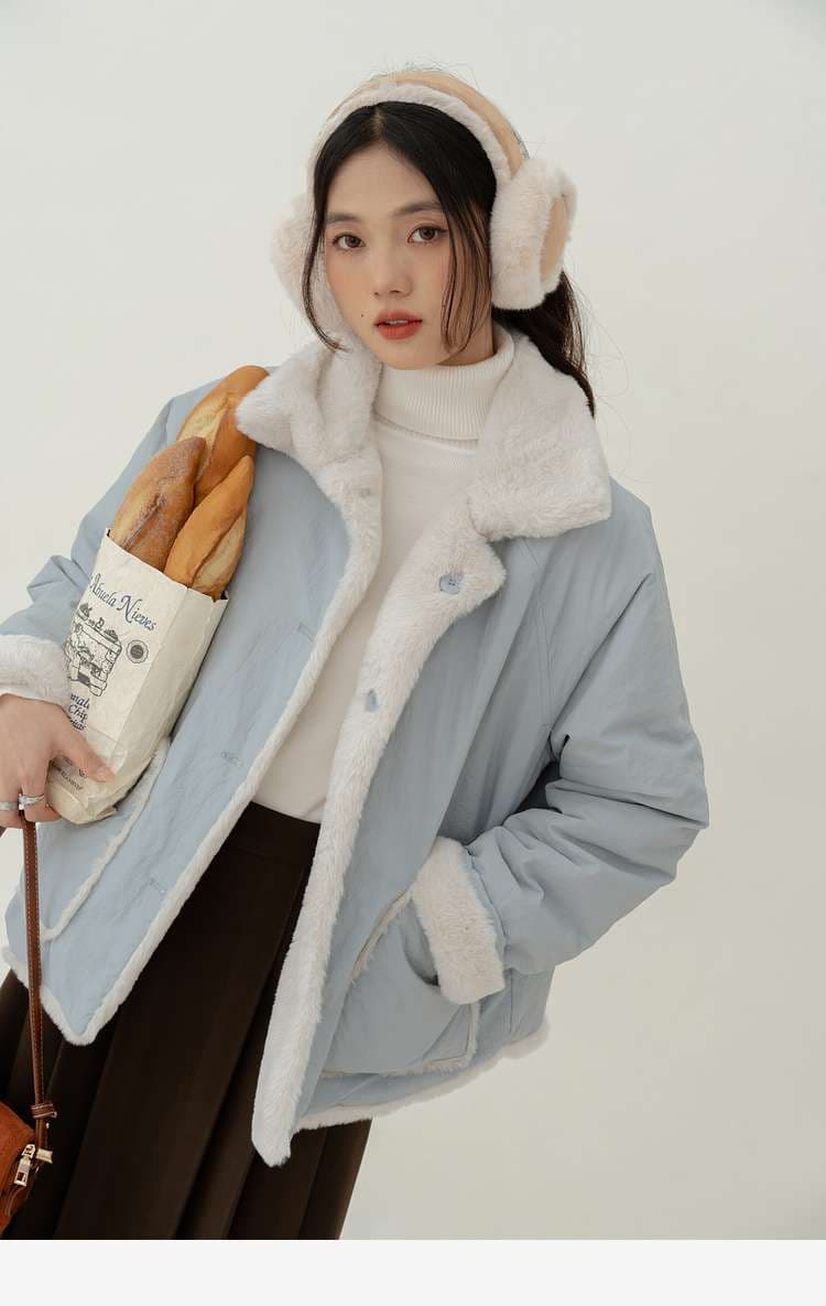 リバーシブルボアジャケット｜デート服