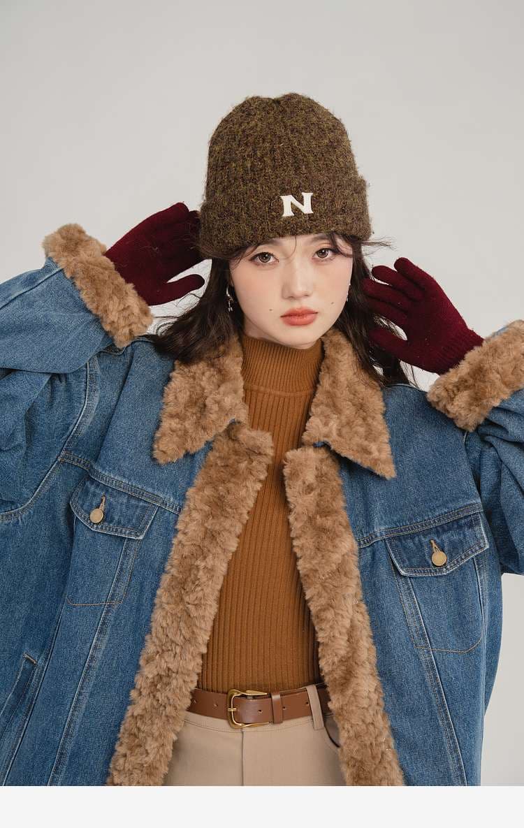 ボア裏地付きデニムジャケット｜デート服