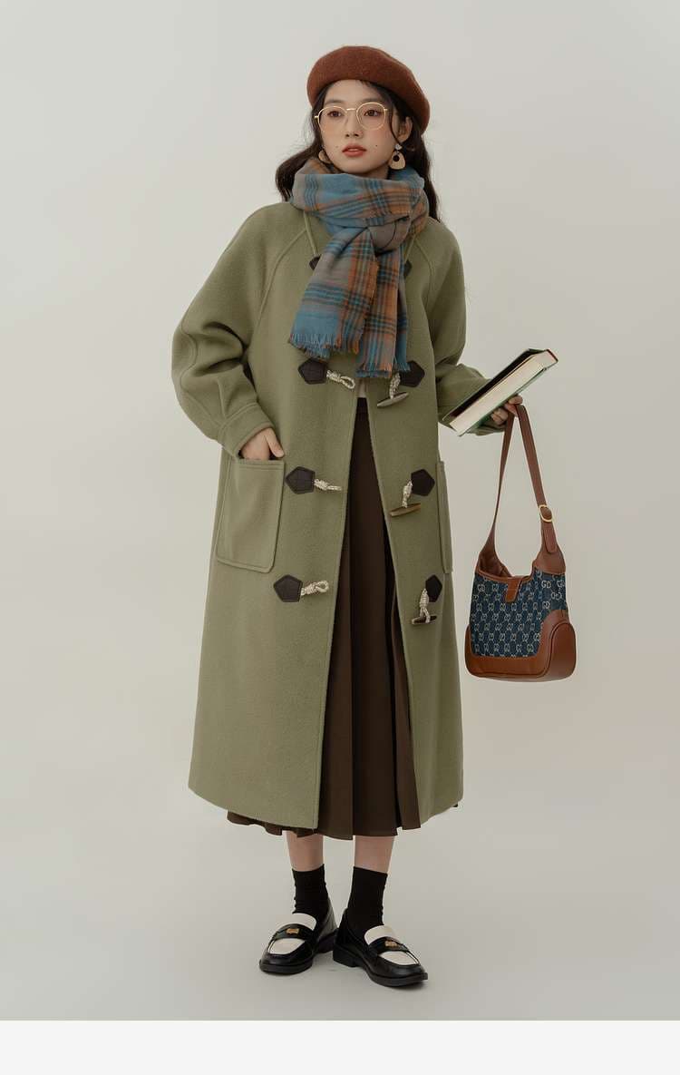 ロングダッフルコート｜デート服