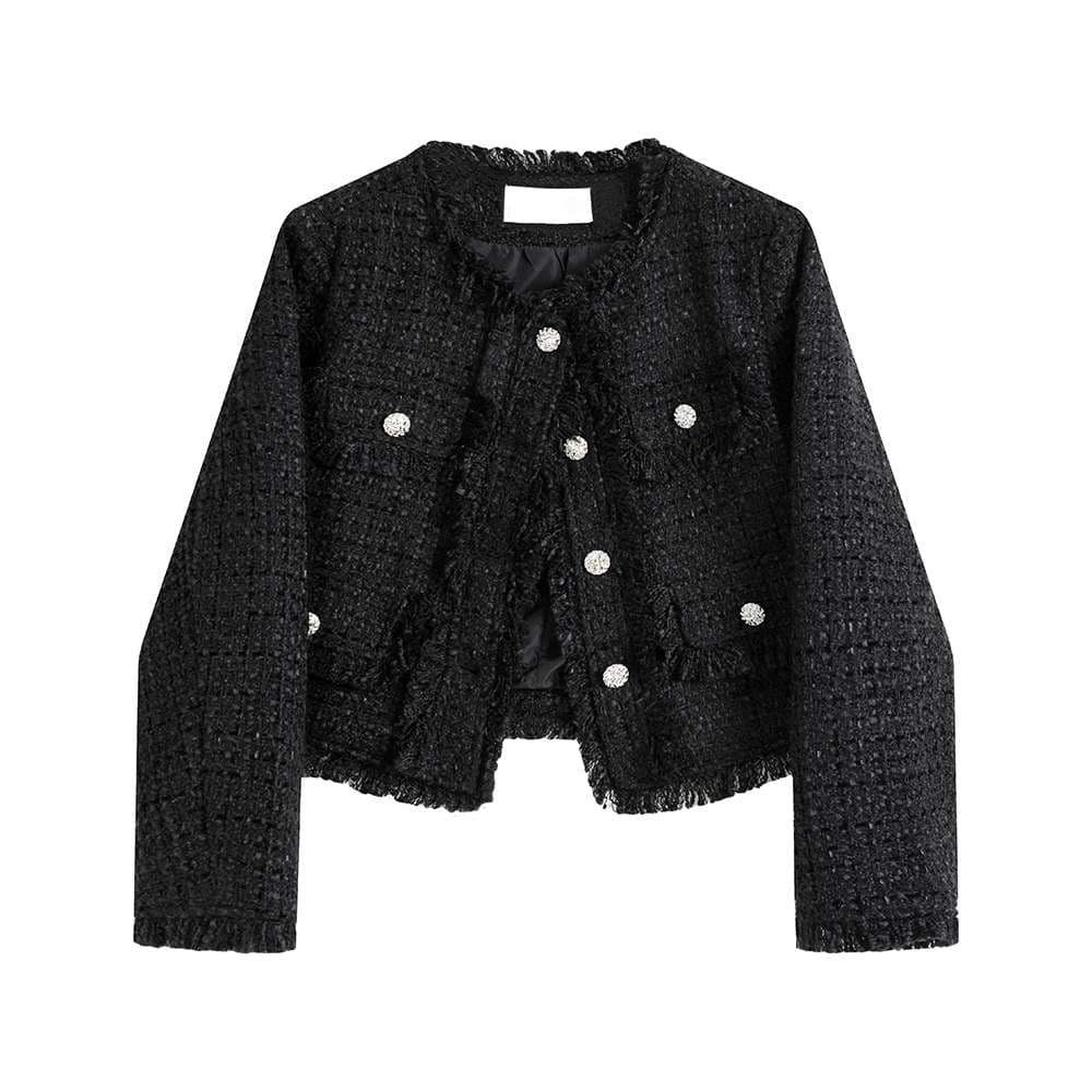 フリンジディテールツイードジャケット｜デート服