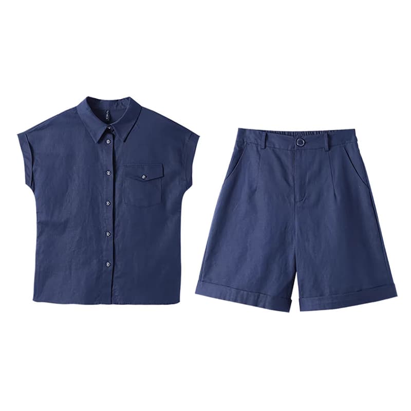 大人カジュアルが即完成、ショートスリーブシャツ＆ハーフパンツセットアップ｜デート服