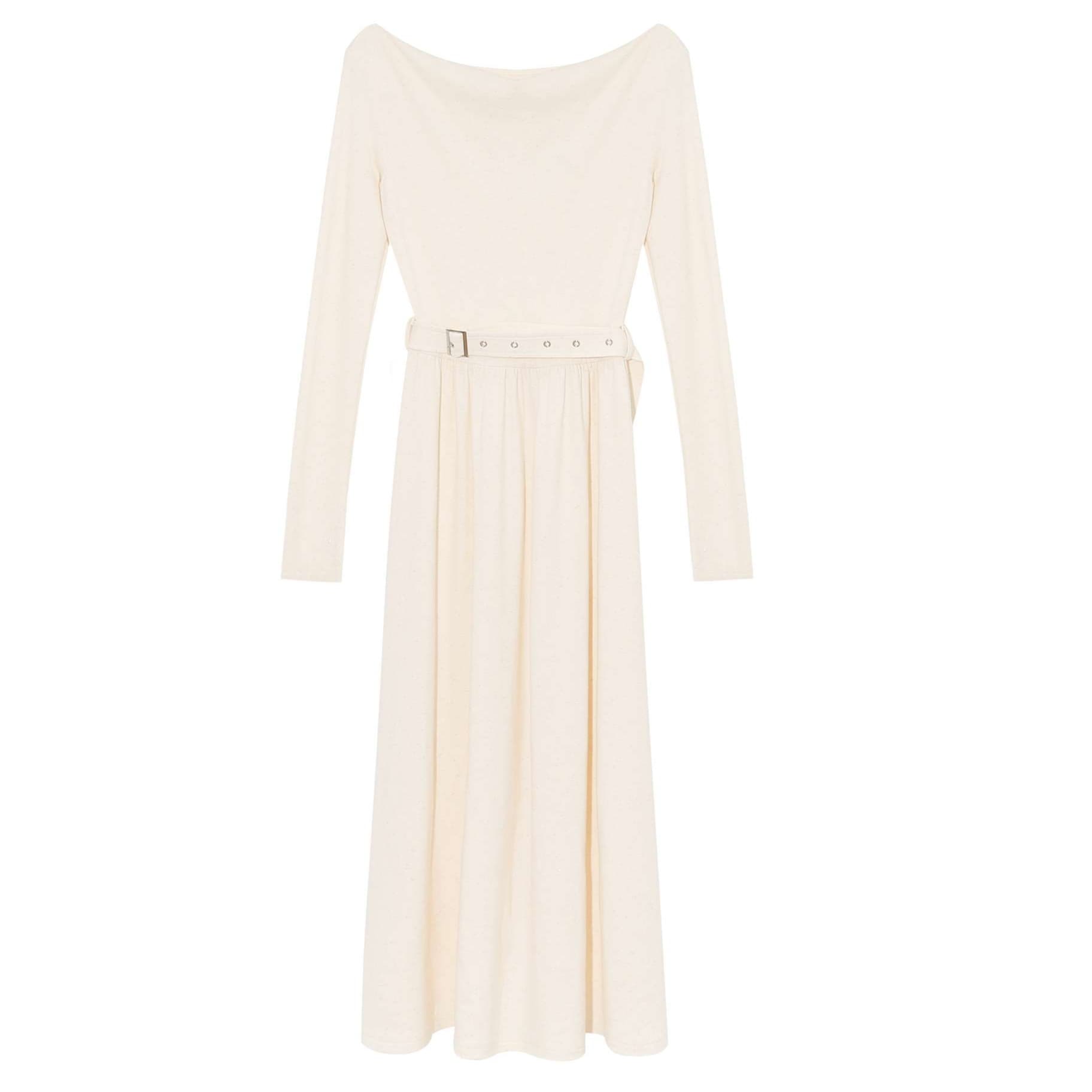 ハイネックリブニットワンピース/ブラックジャケット｜デート服