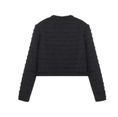 ハイネックリブニットワンピース/ブラックジャケット｜デート服