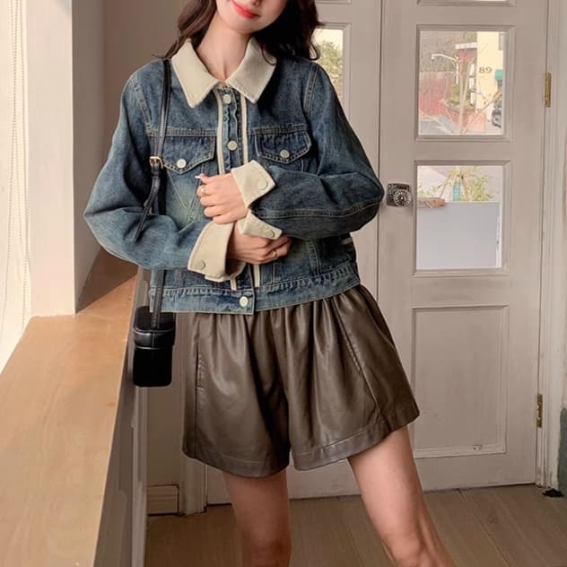 ビンテージ風デニムジャケット｜デート服