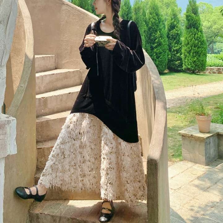 リラックス感ときちんと感を両立した、オーバーサイズニットワンピース｜デート服
