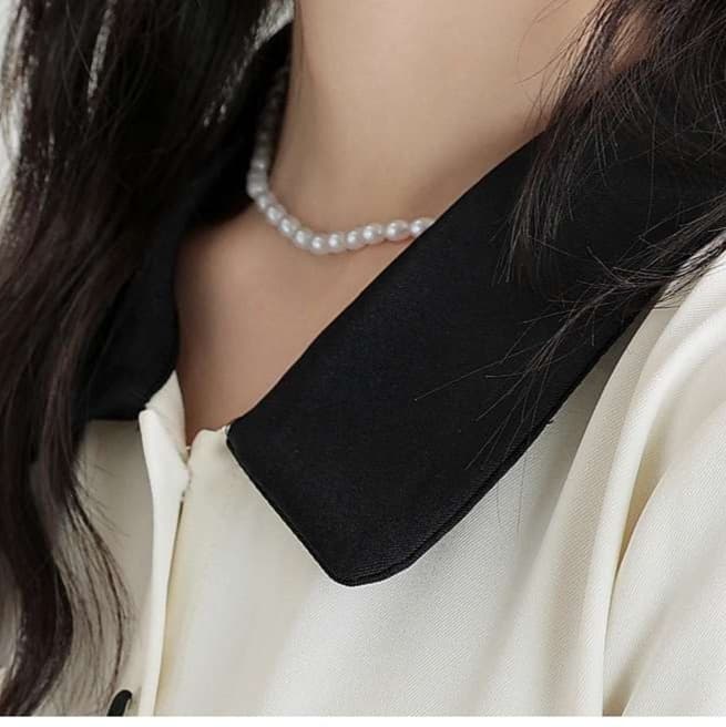 クラシックカラー襟シャツワンピース｜デート服