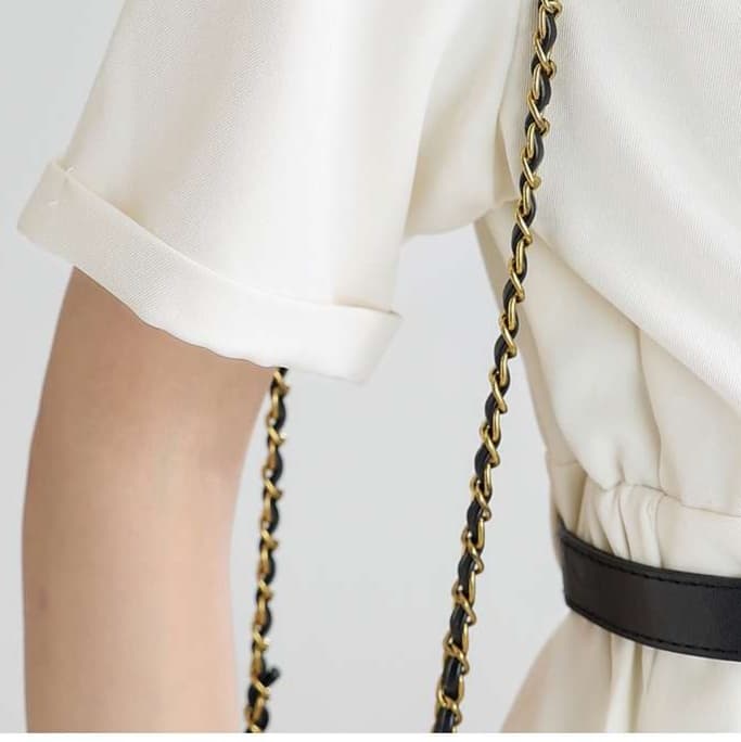 クラシックカラー襟シャツワンピース｜デート服