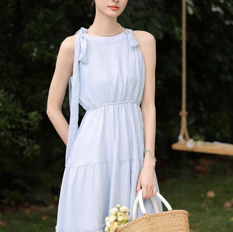 ふんわりティアードノースリーブワンピース｜デート服