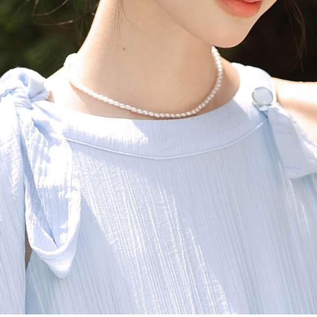 ふんわりティアードノースリーブワンピース｜デート服