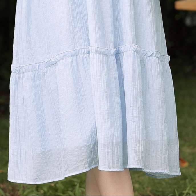 ふんわりティアードノースリーブワンピース｜デート服