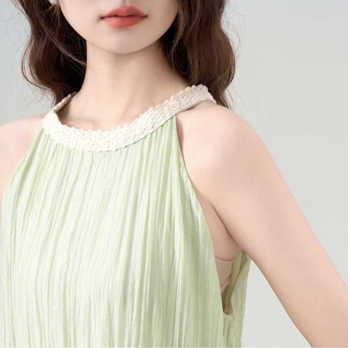 フリル襟ティアードワンピース｜デート服