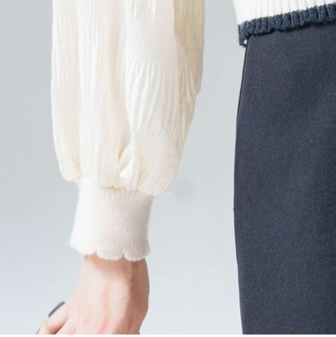 ボーダーニットベスト風セーター｜デート服