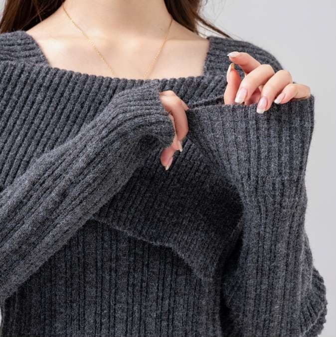 ウォームリブニットプルオーバー｜デート服
