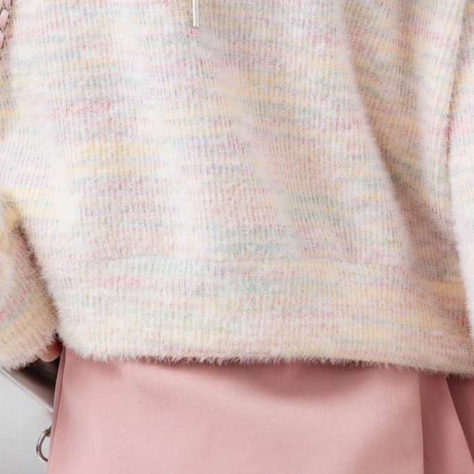 ふんわりニットパーカー｜デート服