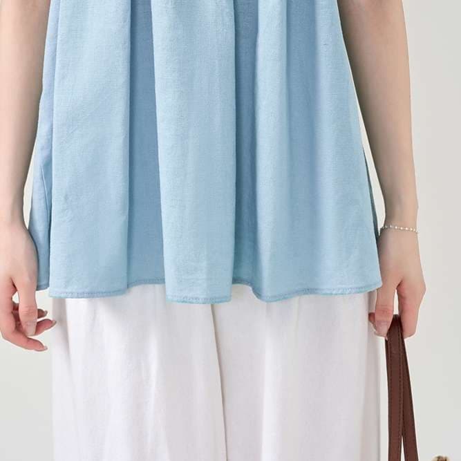 夏のリゾートプリーツトップス｜デート服