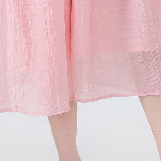 ロマンティックな花柄シフォンワンピース｜デート服