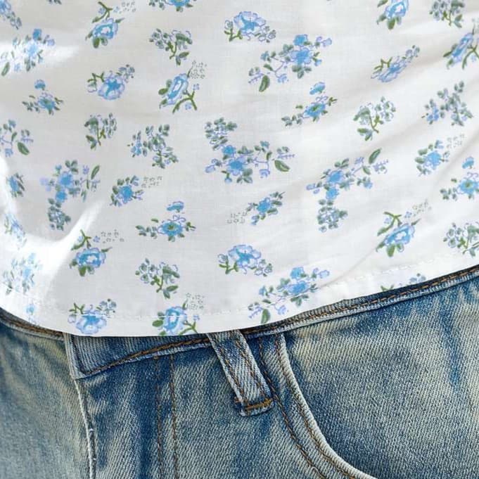 フェミニンフローラルトップス｜デート服