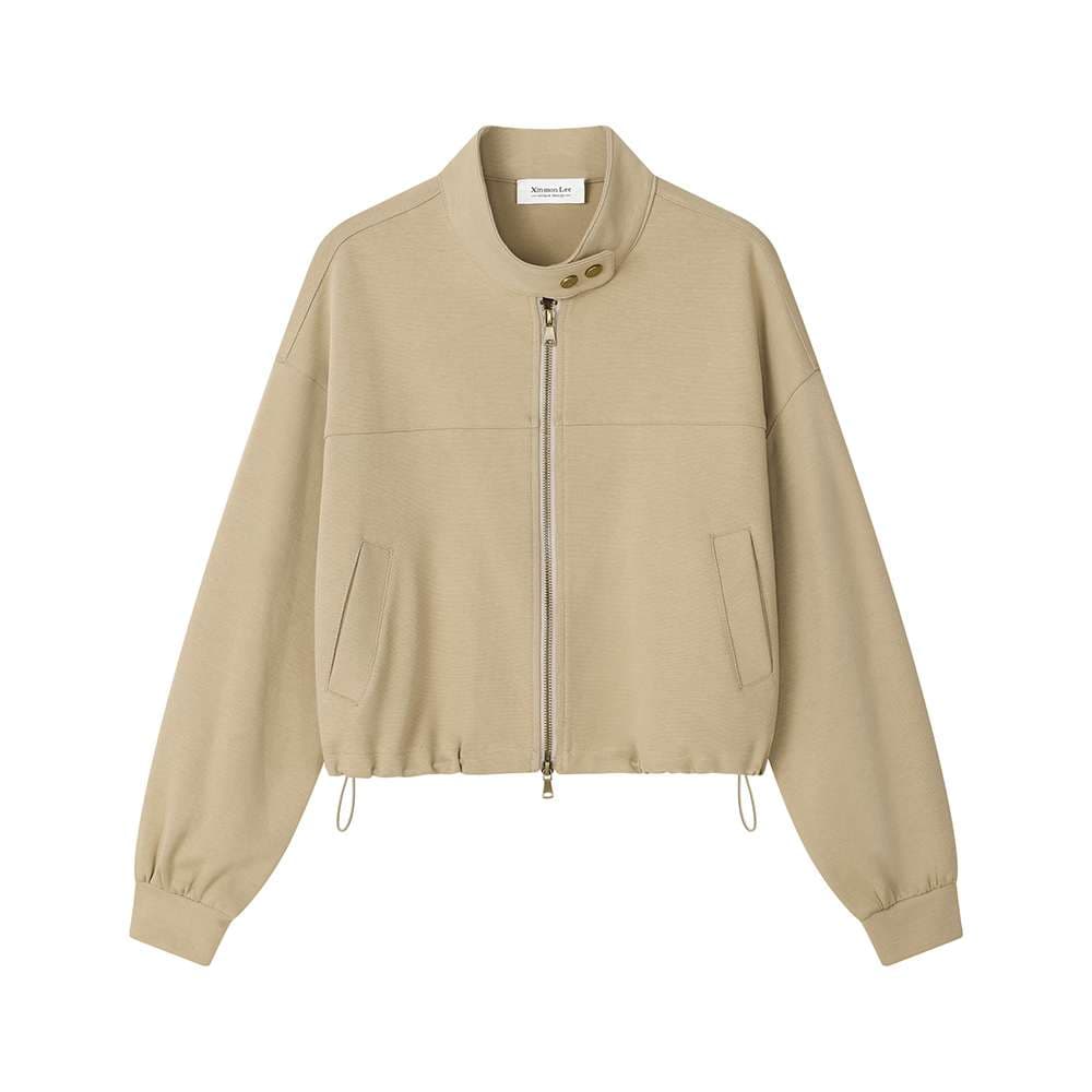 ハイネックジップアップスウェットセットアップ｜デート服