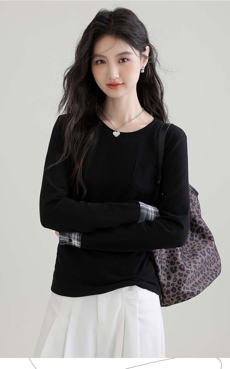 きちんと見えが嬉しい、大人のチェック柄アクセントニット｜デート服