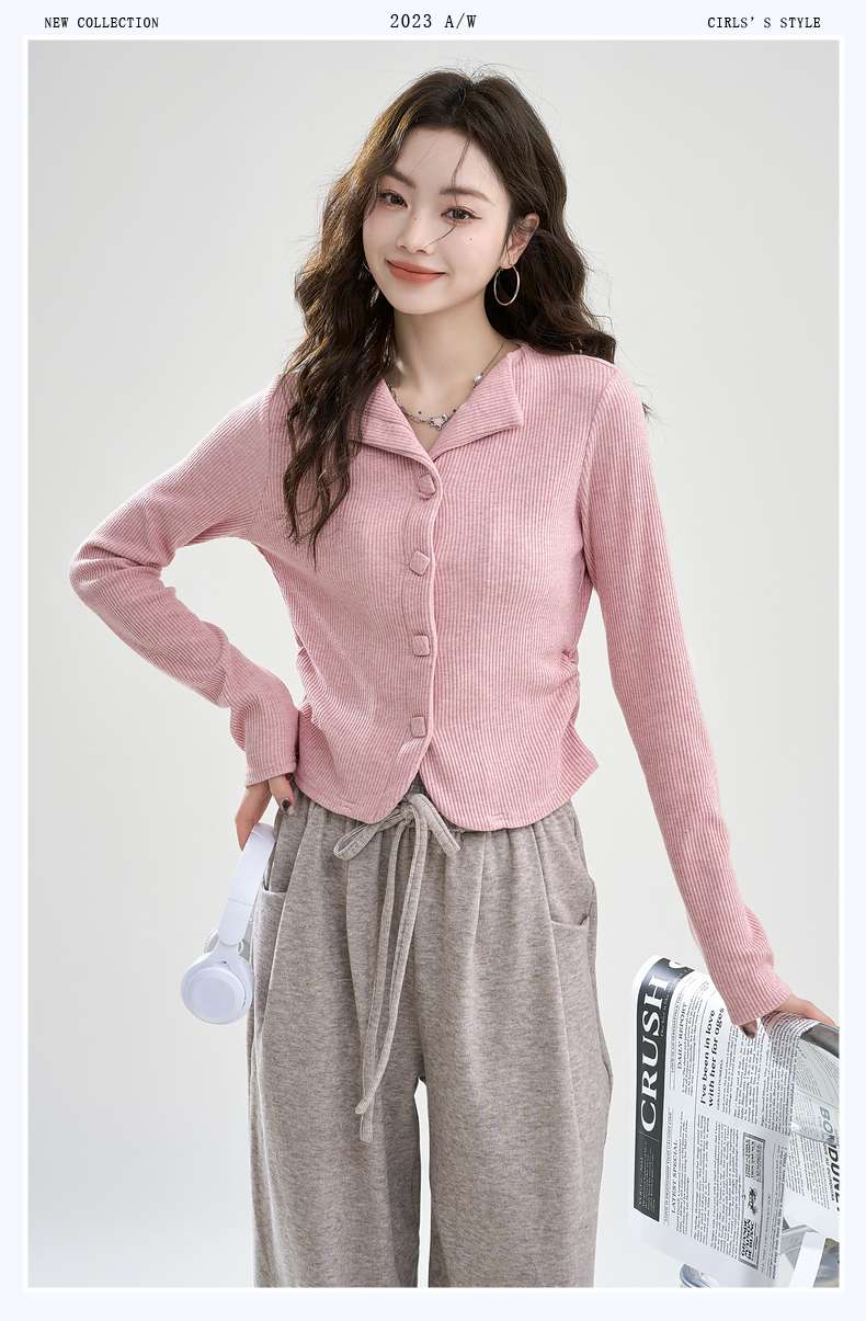 上品さと着心地のよさを叶える、リブニットカーディガン｜デート服