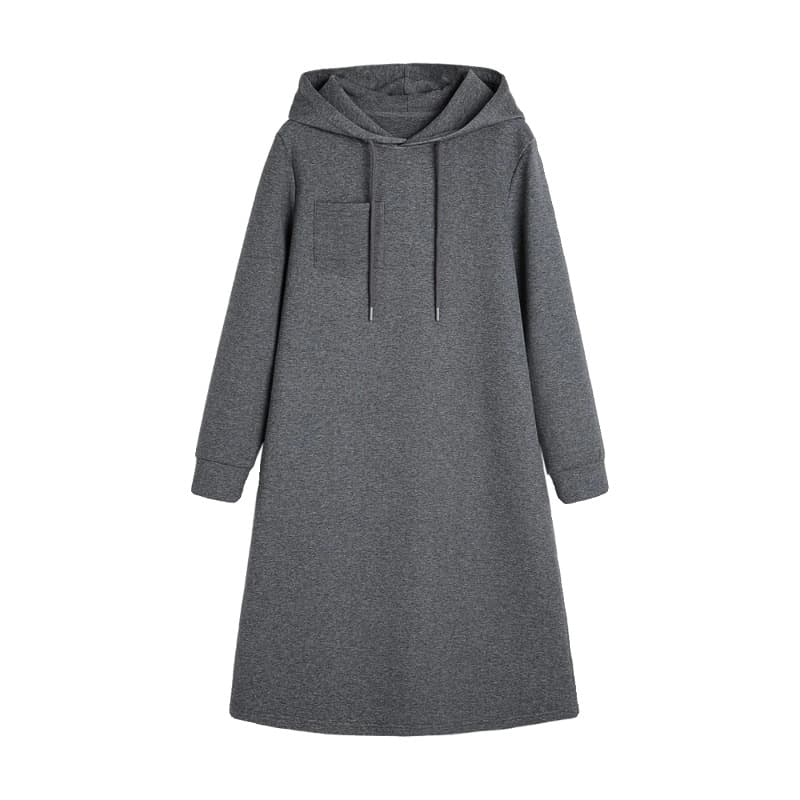 シンプルフード付きAラインワンピース｜デート服