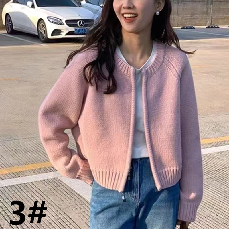 デート服 秋のデート秋冬 ゆったりニットカーディガン 無地