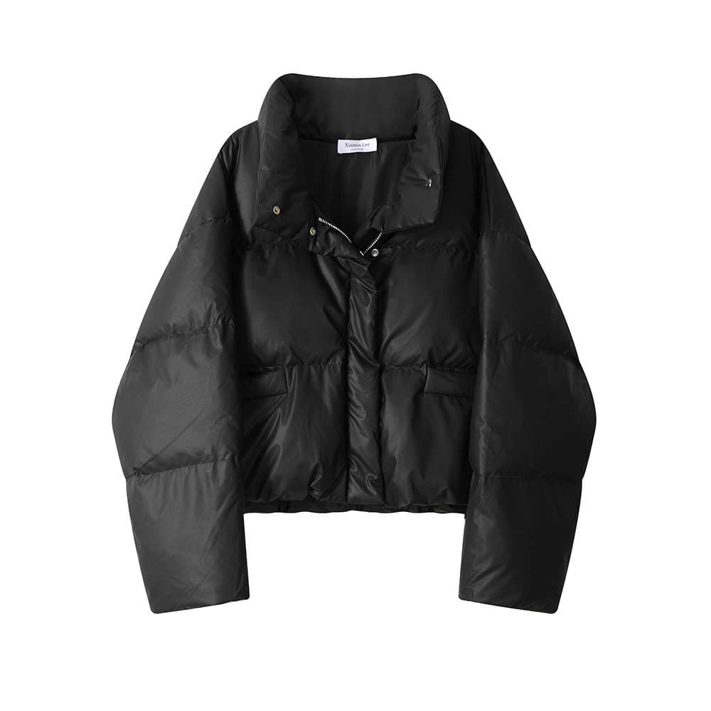 ショート丈ボリューム中綿ジャケット｜デート服