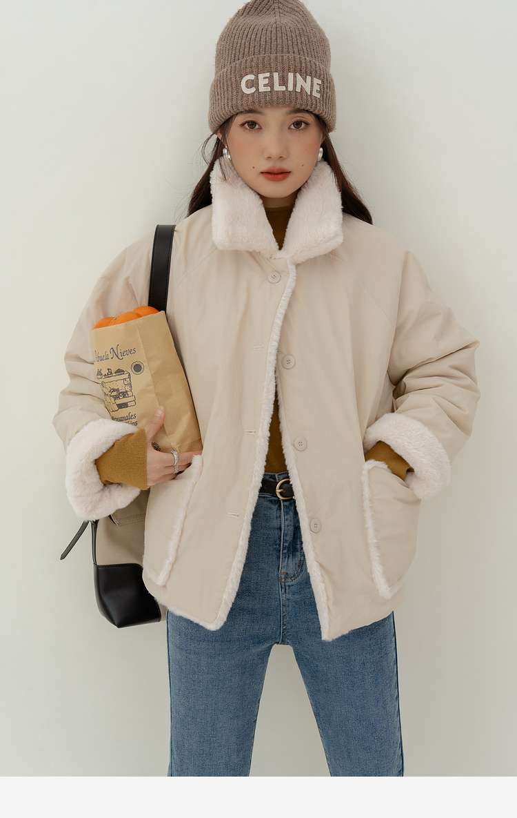 リバーシブルボアジャケット｜デート服