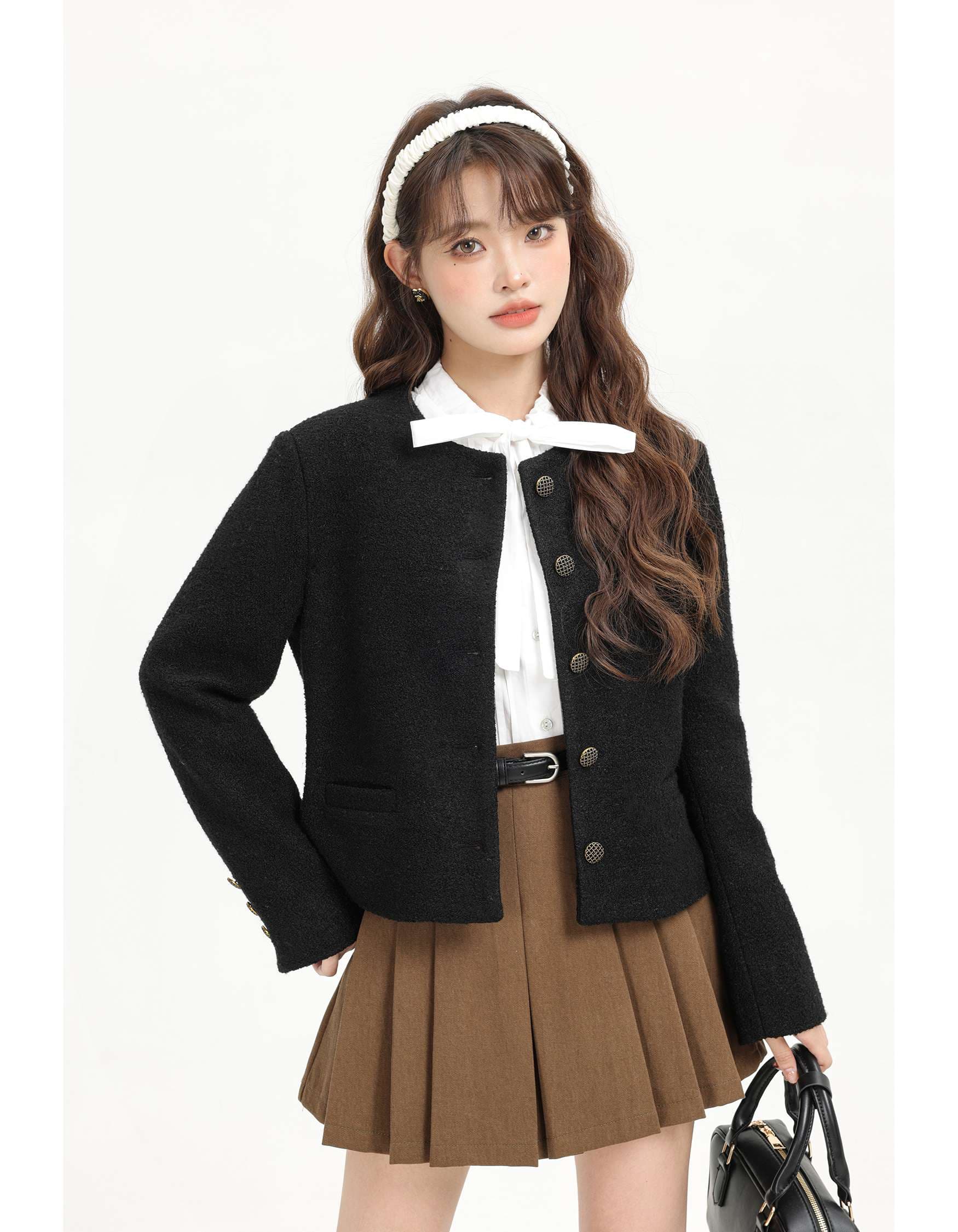 ヴィンテージボタン付きツイードジャケット｜デート服