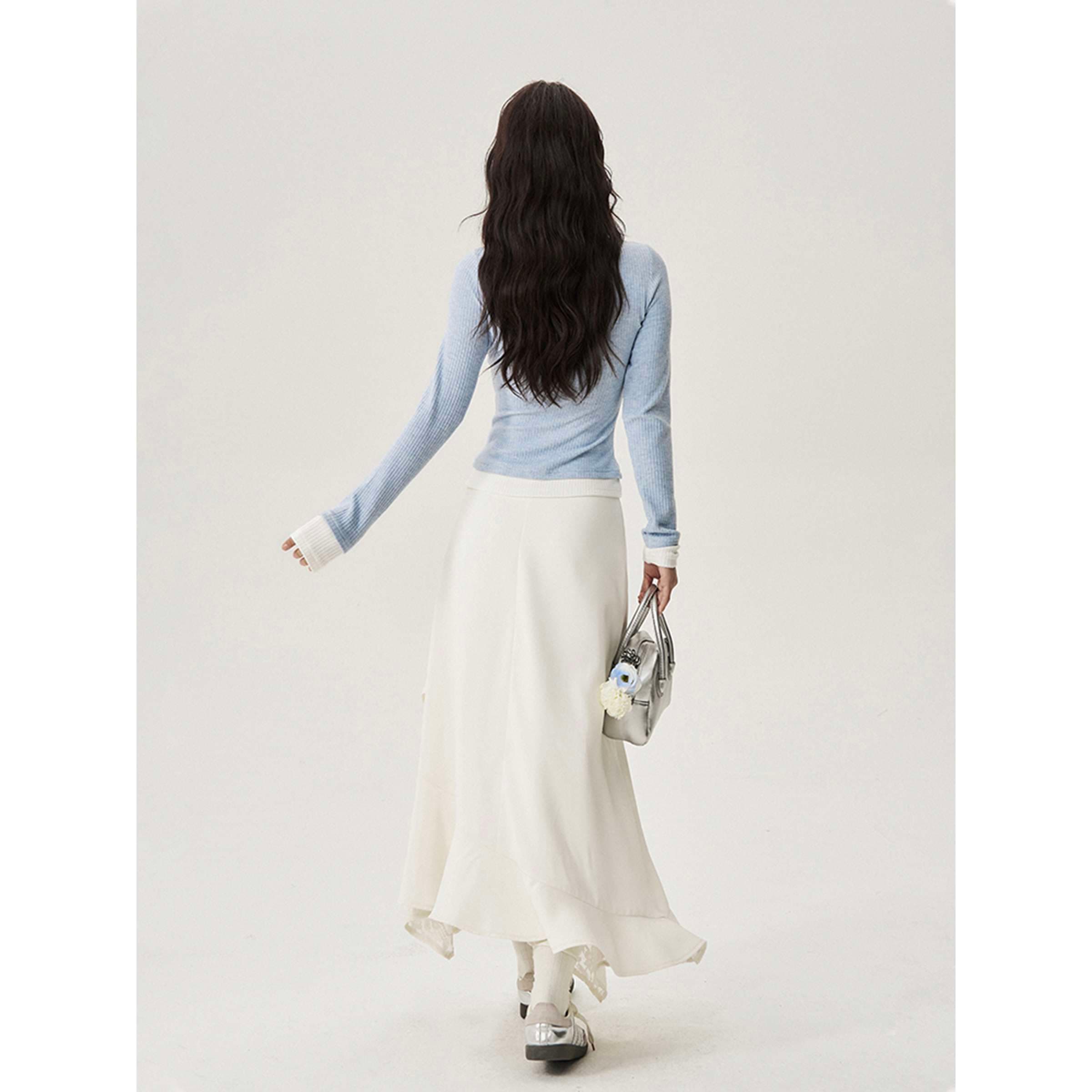 レイヤードレースマーメイドスカート｜デート服