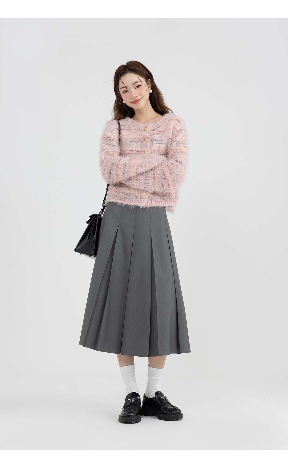 ミックスカラーカーディガン｜デート服