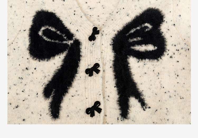 リボン柄カーディガン｜デート服