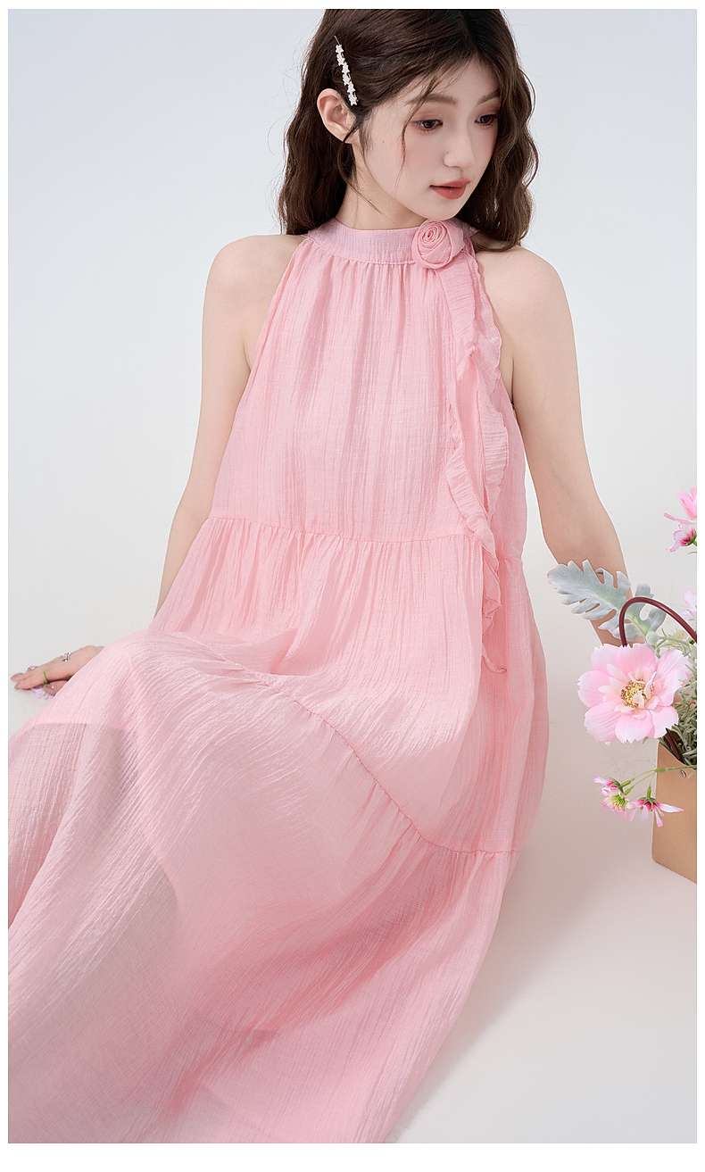 ロマンティックな花柄シフォンワンピース｜デート服