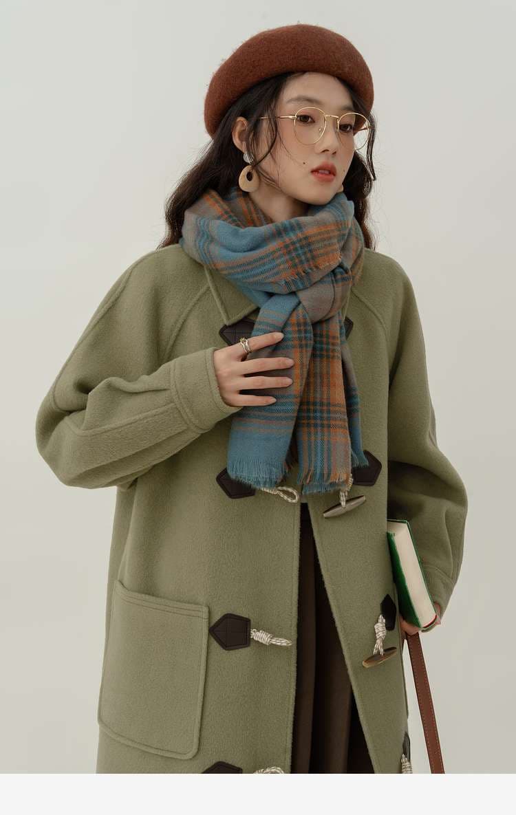 ロングダッフルコート｜デート服