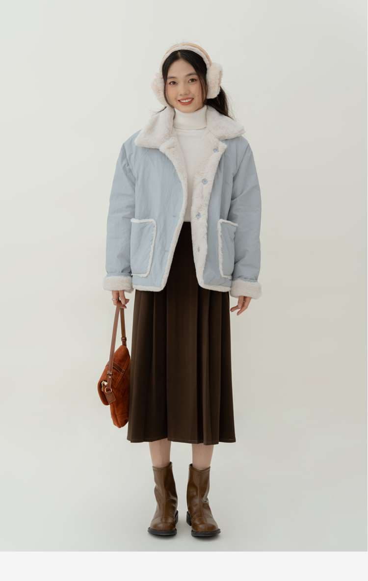 リバーシブルボアジャケット｜デート服
