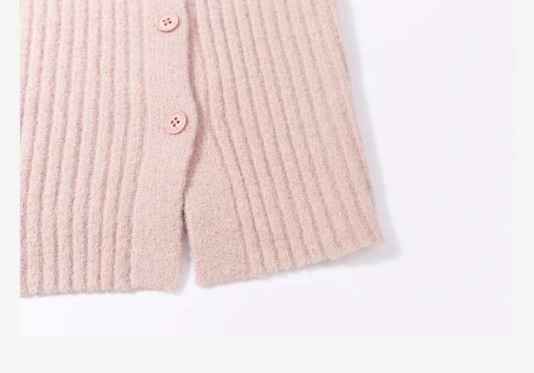 襟抜きリブカーディガン｜デート服