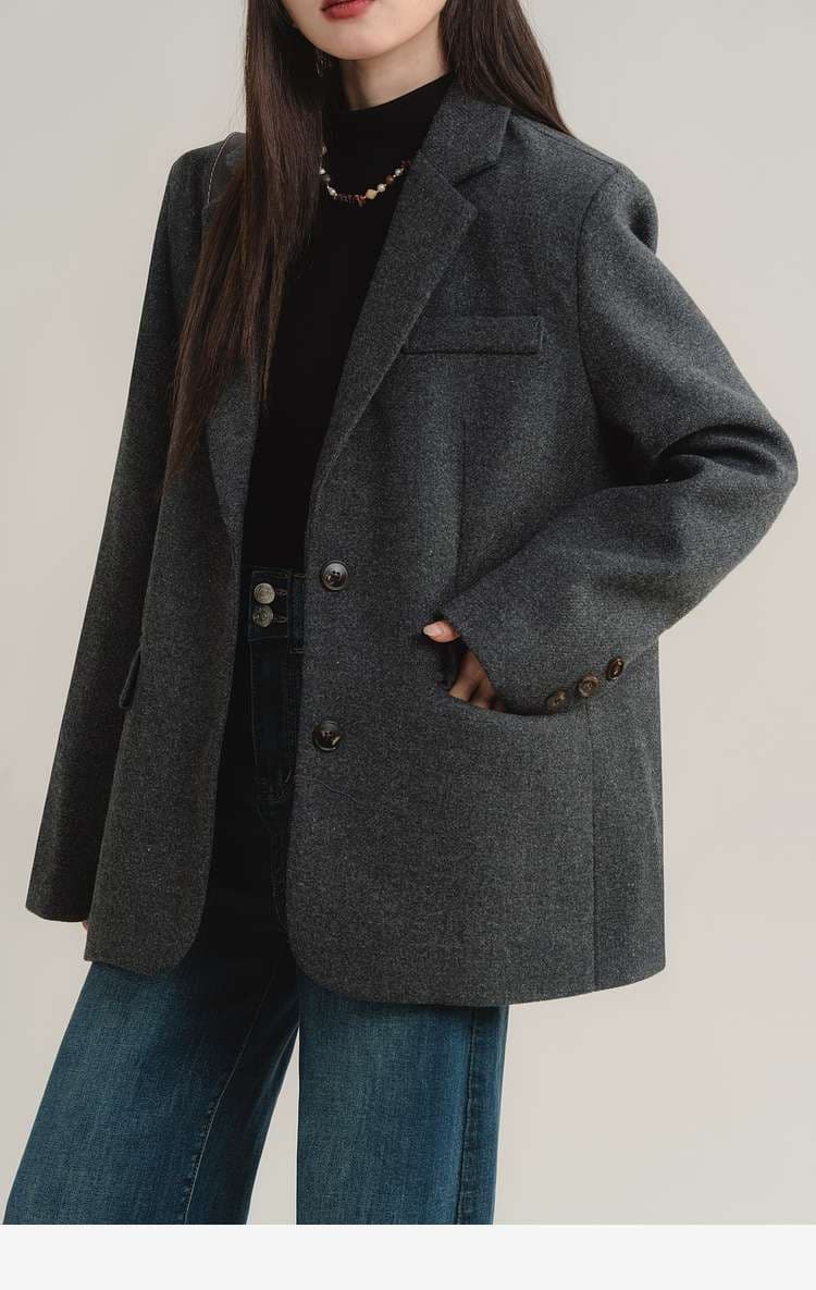 クラシックウールブレンドジャケット｜デート服