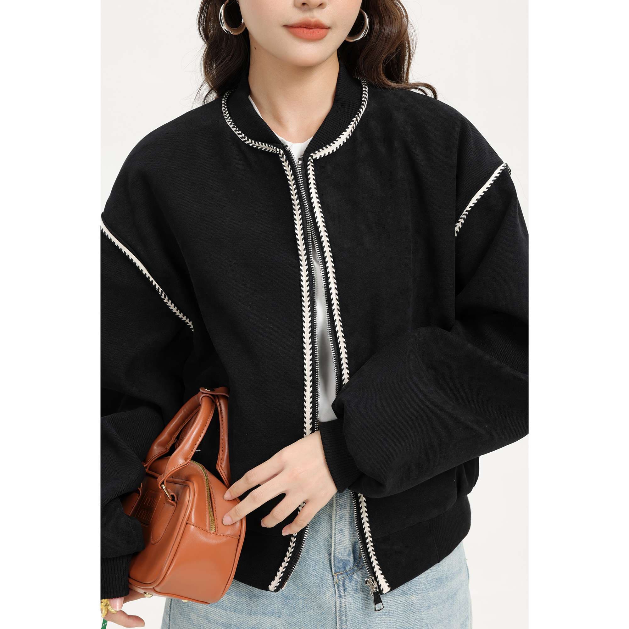 ジップディテールボックスジャケット｜デート服
