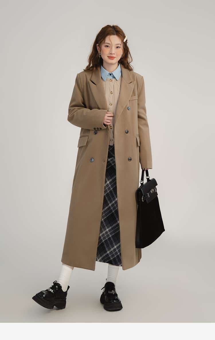 コントラストチェック柄 Aラインスカート｜デート服