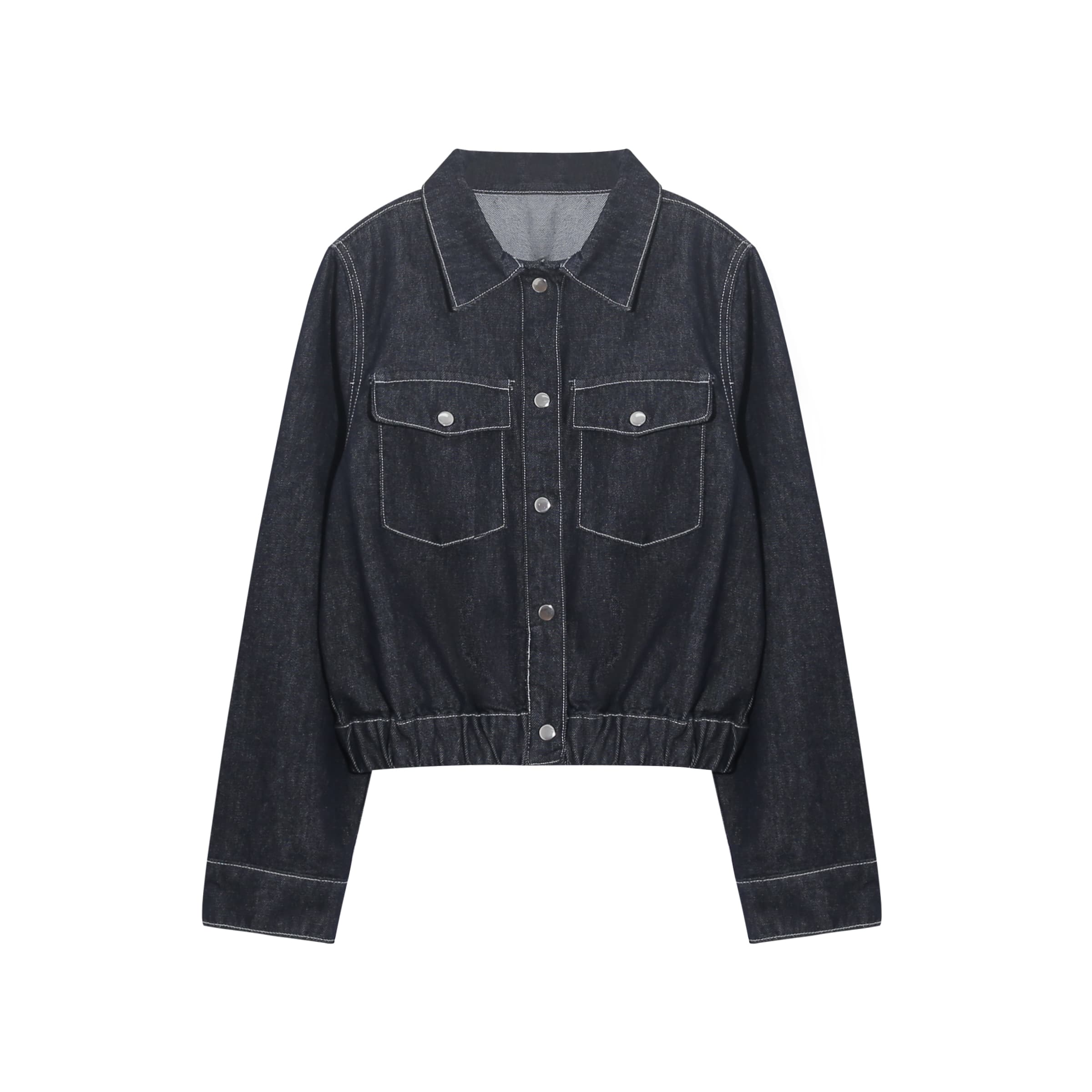 ステッチデニムジャケット×ワイドパンツ セットアップ風コーデ｜デート服