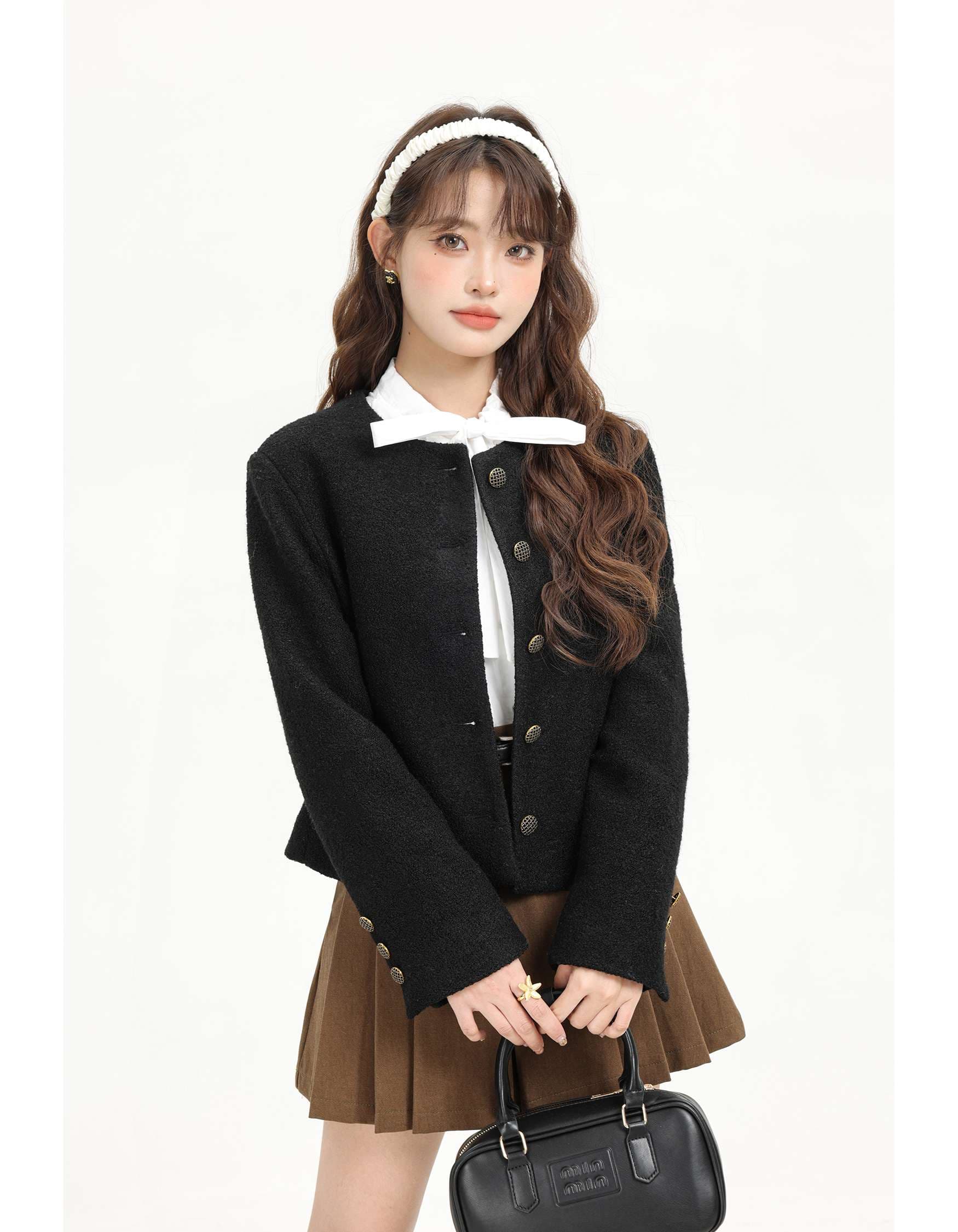 ヴィンテージボタン付きツイードジャケット｜デート服