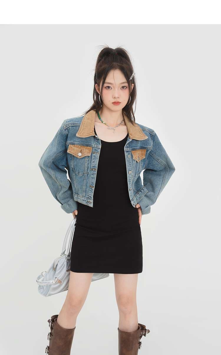 ショートデニムジャケット｜デート服