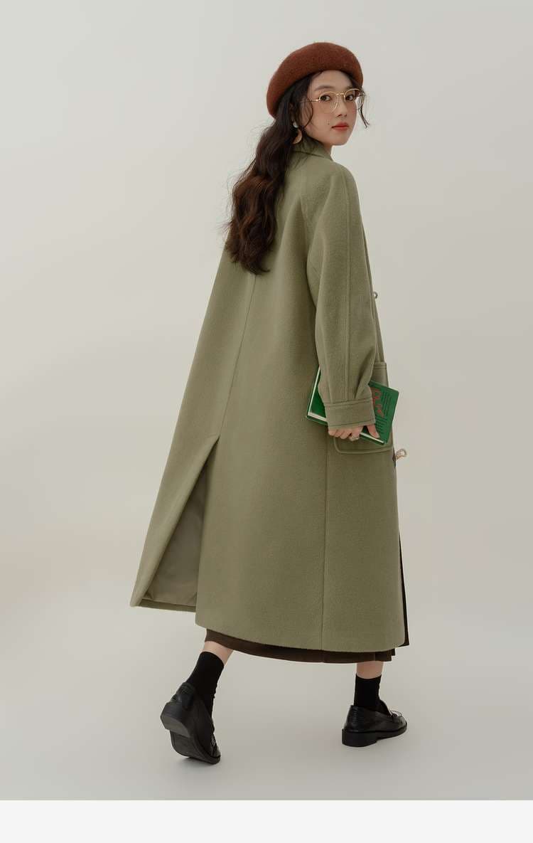 ロングダッフルコート｜デート服