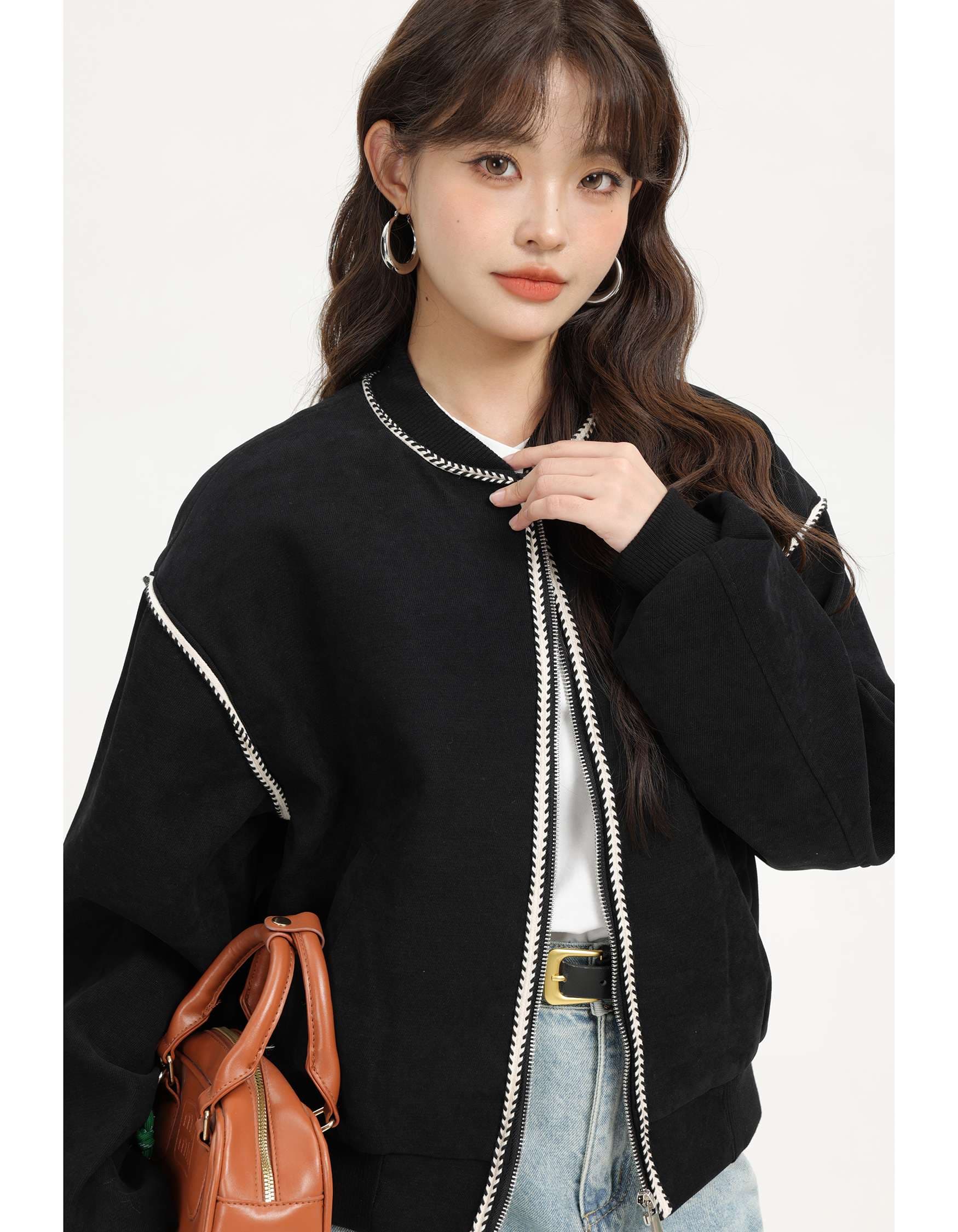 ジップディテールボックスジャケット｜デート服
