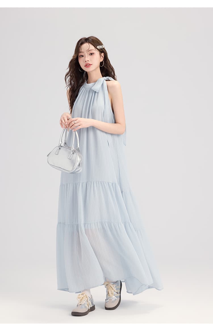ワンショルダーギャザーマキシワンピース｜デート服