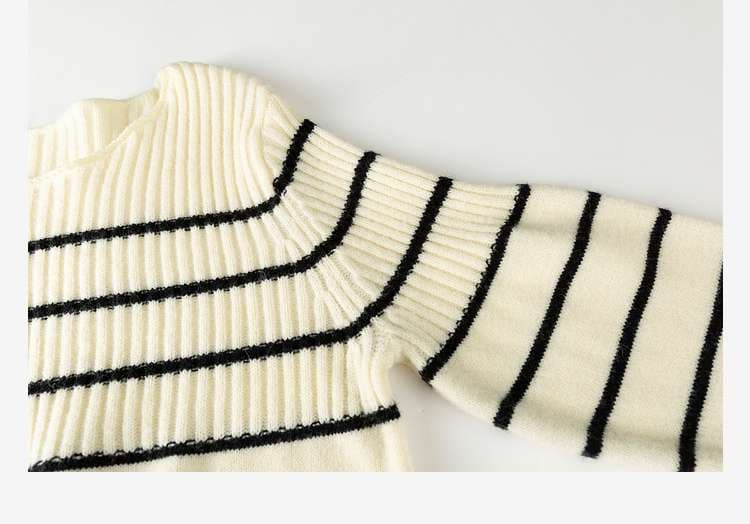 洗練カジュアルが叶う、ボーダーリブニットトップス｜デート服
